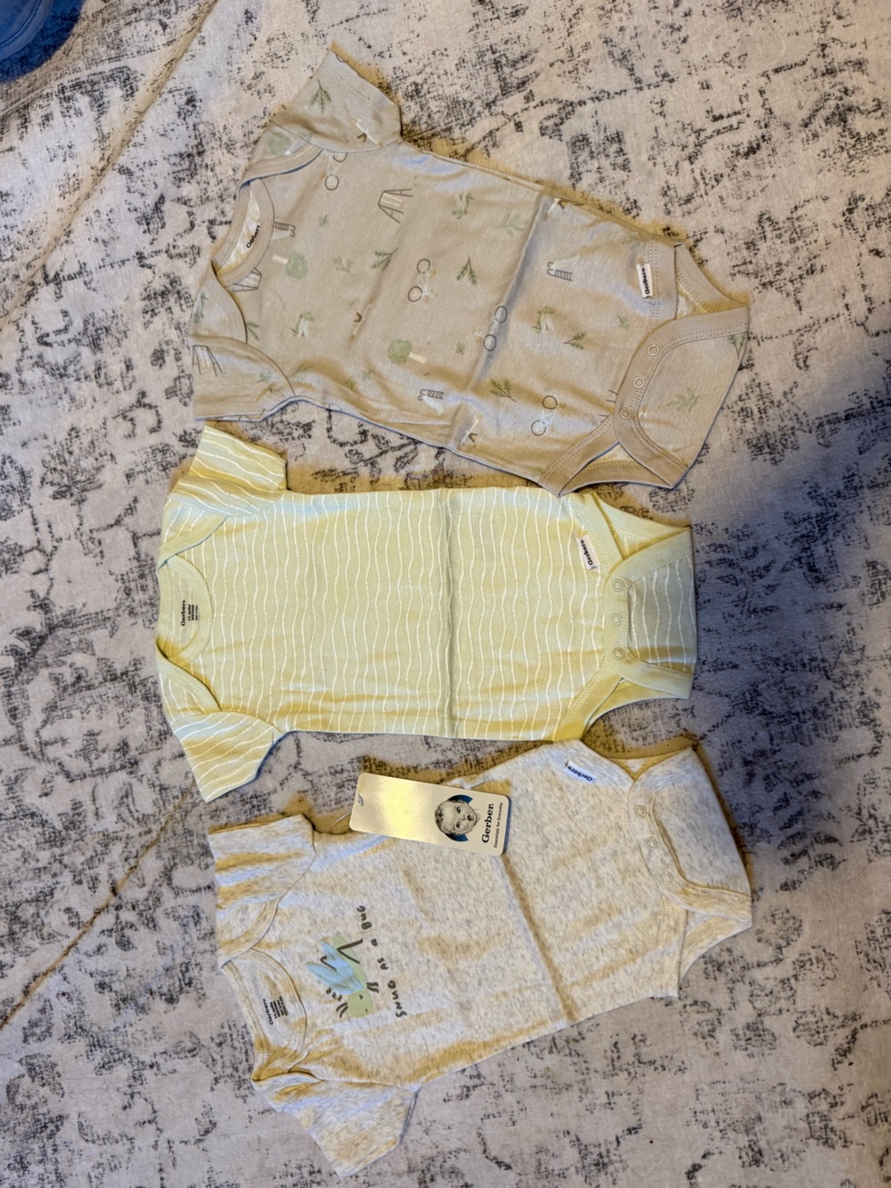 Carter's Yellow & Cream Baby Short-Sleeve Onesie 3-Pack